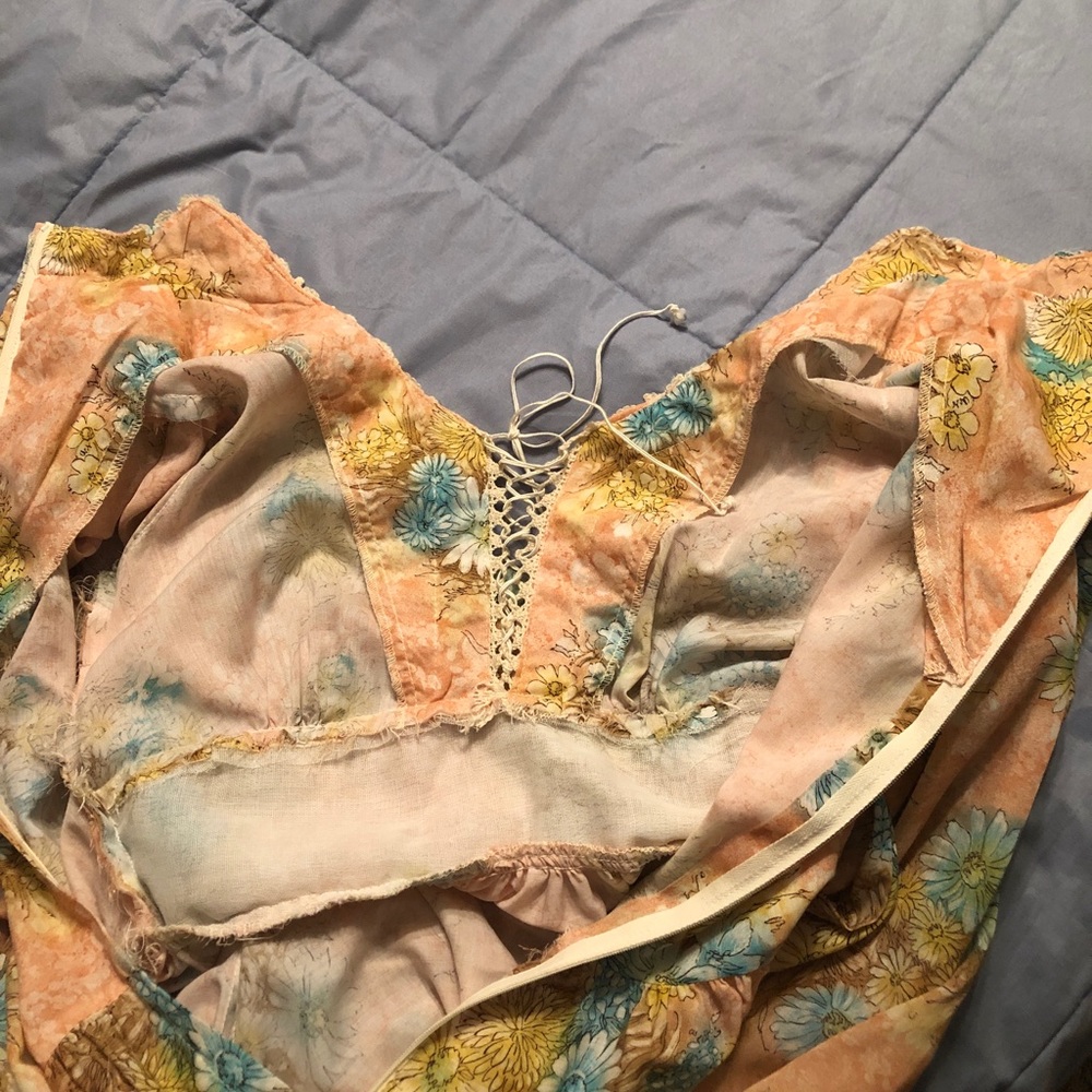 Vintage 70s gunne sax style floral maxi dress with bishop sleeves - Picture 6 of 13